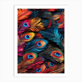 Peacock Feathers Art Print Art Print