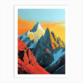 Sunset Peaks 6 Art Print