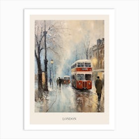 Vintage Winter Painting Poster London England 4 Art Print