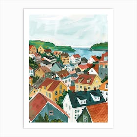 Travel Poster Happy Places Bergen 1 Art Print