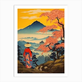 Mount Fuji, Japan Vintage Travel Art 3 Art Print