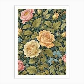 Roses Wallpaper Art Print