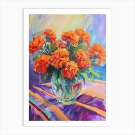 Orange Carnations 4 Art Print