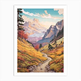 Annapurna Circuit Nepal 3 Hike Illustration Art Print