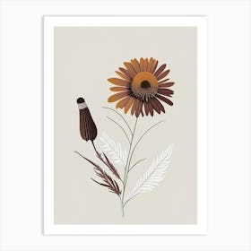 Echinacea Spices And Herbs Retro Minimal 1 Art Print