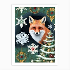 William Morris Christmas Fox 7 Art Print