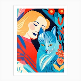 Blue Cat 1 Art Print