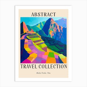 Abstract Travel Collection Poster Machu Picchu Peru 2 Art Print