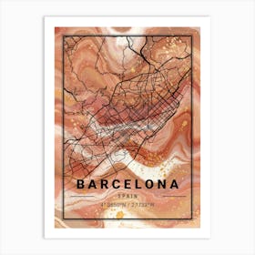 Barcelona Map Art Print