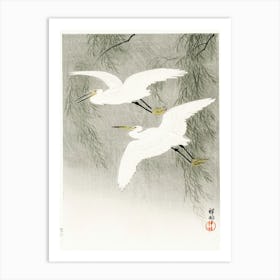 Little Egrets In Flight (1925 1936), Ohara Koson Art Print