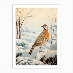 Winter Bird Painting Pheasant 2 Art Print