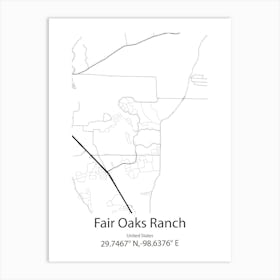 Fair Oaks,United States Minimalist Map 1 Art Print