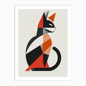 Geometric Cat Art Print