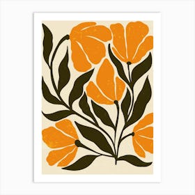 Orange Flowers 4 Art Print