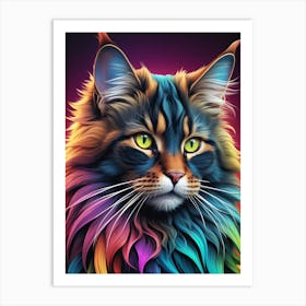 Colorful Cat 4 Art Print