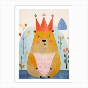 Little Wombat 1 Wearing A Crown Art Print