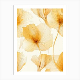 Yellow Flowers Wallpaper Art Print