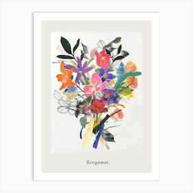 Bergamot 1 Collage Flower Bouquet Poster Art Print