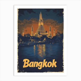 Aihrgdesign A Vintage Travel Poster Of Bangkok Art Print