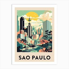 Sao Paulo 3 Vintage Travel Poster Art Print