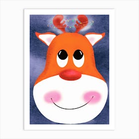 cute deer illustration kids Art Print