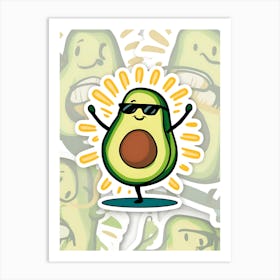 Avocado Sticker 6 Art Print