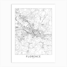 Florence White Map Art Print