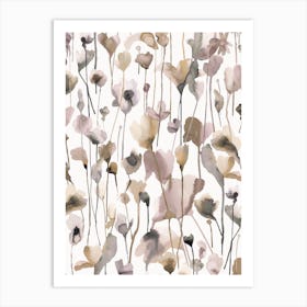 Summer Wild Rustic Flowers Neutral Art Print