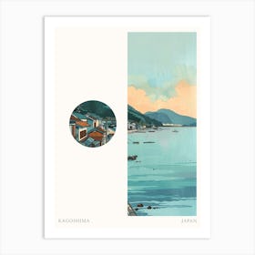 Kagoshima Japan 4 Cut Out Travel Poster Art Print