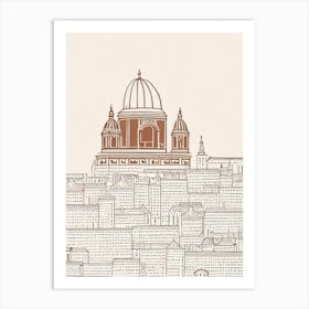 Frauenkirche Dresden Boho Landmark Illustration Art Print