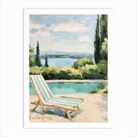 Sun Lounger By The Pool In Monopoli Italy Art Print