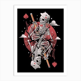 Samurai Skull Card - Dark Goth Skeleton Japanese Oriental Gift Art Print