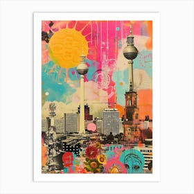 Berlin   Retro Collage Style 4 Art Print