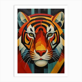 Tiger Geometric Abstract 7 Art Print
