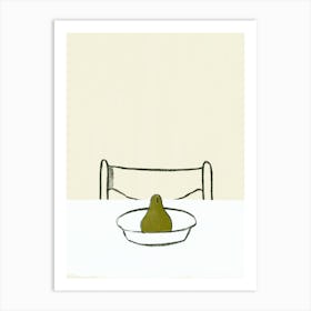 Pear On A Plate Art Print