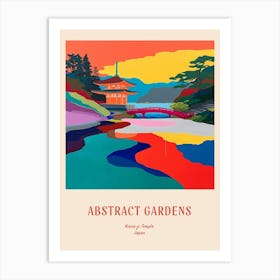 Colourful Gardens Ninna Ji Temple Japan 2 Red Poster Art Print