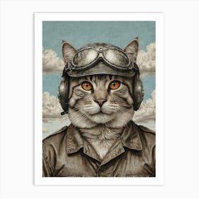 Pilot Cat 3 Art Print