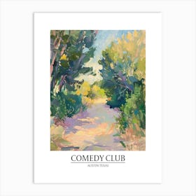 Comedy Club Austin Texas Oil Painting 1 Poster Art Print