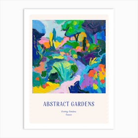 Colourful Gardens Giverny Gardens France 1 Blue Poster Art Print