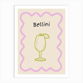 Bellini Doodle Poster Lilac & Green Art Print