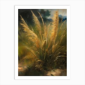 Wild grass, old oil painting,Colorado Arts, Vermont Arts,Montana Arts,Alaska Arts10 Art Print