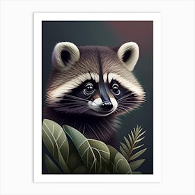 Chiriqui Raccoon Cute Digital Art Print