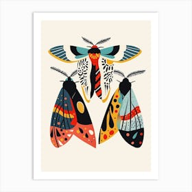 Colourful Insect Illustration Moth 55 Art Print