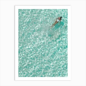 Girl In Turquoise Water - Tropical Photo Art Print