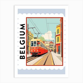 Belgium Travel Stamp Poster Art Print