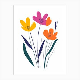 Flowers On A White Background 25 Art Print