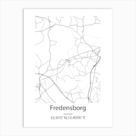 Fredensborg,Denmark Minimalist Map Art Print