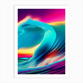 Surfing On Wave At Sea Waterscape Waterscape Pop Art Photography 1 Art Print