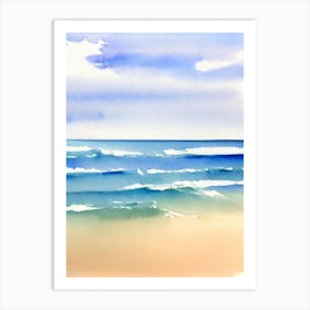 Falesia Beach 2, Algarve, Portugal Watercolour Art Print