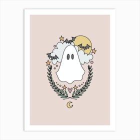 Cute Ghost | Blush Pink Art Print